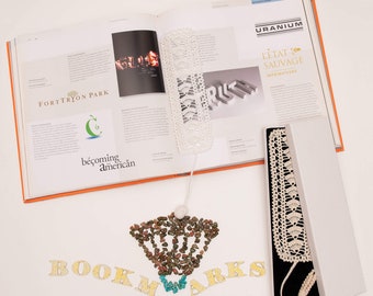 Handmade Crochet Bookmark, Vertical Tiered Lace, Book Lover Gift