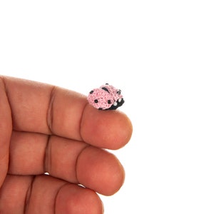 Crochet Micro Ladybug Colorful Tiny Amigurumi Bug Decor Toy