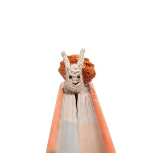 handmade crochet snail bookmark, amigurumi for booklovers, cute cottagecore animal plushie gift ideas image 5