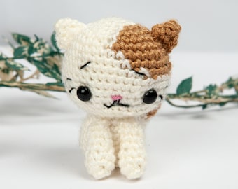 Handgemachte Mini häkeln Amigurumi Katze Schlüsselbund, Kätzchen Plushie Spielzeug Zubehör
