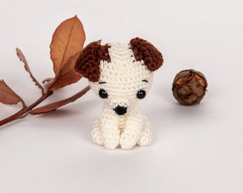 Handmade Amigurumi Crochet Dog, Stuffed animal small puppy gift for loved one