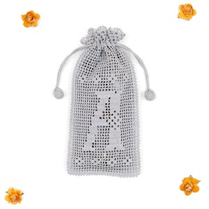 Gray Case With Personalized Crochet Monogram