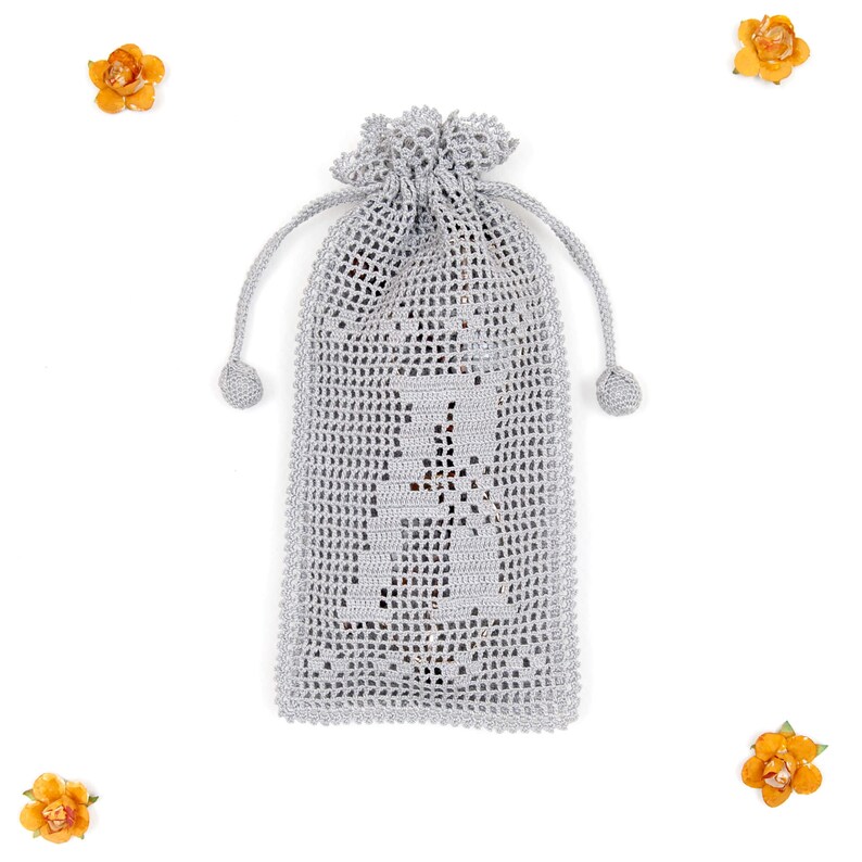 Gray Case With Personalized Crochet Monogram