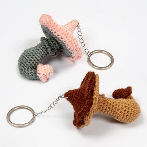 Crochet Twin Mushroom keychain/car mirror Hanging Decoration