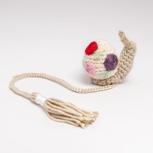 snail with egg theme amigurumi crochet bookmark, gift concept for book lovers