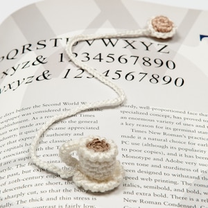 Teacup Bookmark, Gifts Fr Tea Lovers, Cottagecore Cozy Crochet Bookmark