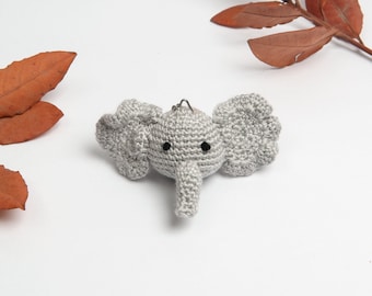 Elefant Amigurumi Schlüsselanhänger, handgemachter gehäkelter Schlüsselanhänger