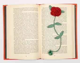 Crochet Rose Bookmark, Crochet Flower Bookmark, Planner Accessories, Christmas Gift