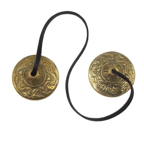 Tibetan Tingsha Bells Cymbals, 4.5 cm approx. Dragon pattern, UK Stock, FREE POSTAGE