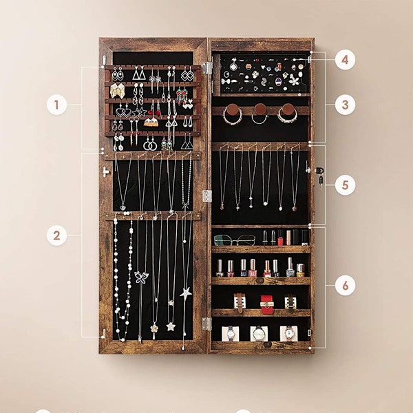 Jewelry Organizer Wall Etsy