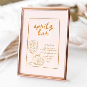 Citrus Bridal Shower Spritz Bar Sign Template, Editable She Found Her Main Squeeze Signature Drink Signs, Printable Bridal Brunch Decor BS52