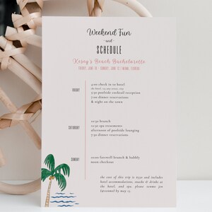 Beach Bachelorette Party Invitation and Itinerary Template Digital Instant Download Boho Good Times & Tan Lines Tropical Girls Weekend GT2 image 4