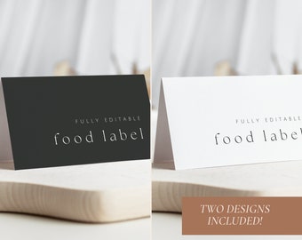 Graduation Party Food Labels Template | DIY Grad Party Editable Buffet Tent Cards | DIY Modern Minimalist Graduation Tented Food Card | GP7