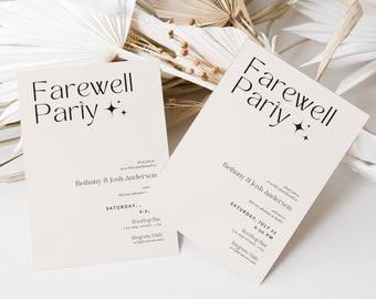 Going Away Party Invitations Template | Digital Farewell Party Invites | Custom Printable Farewell Invitation | DIY Boho Moving Away Invite