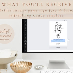 Ring Hunt Bridal Shower Games Instant Download Ring Hunt Signs for The Ring Game Fun Printable Game Editable Ring Game Bridal Shower image 4