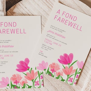 Floral Going Away Party Invitations Template, Digital Farewell Party Invites, Custom Printable Farewell Invitation, DIY Moving Away Invite