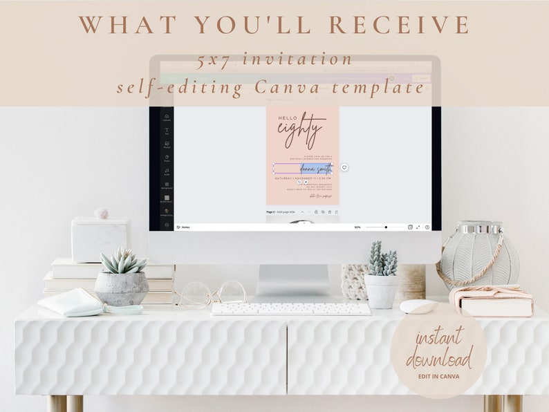 80th Birthday Invitation With Photo Digital 80th Birthday - Etsy