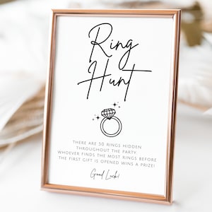 Ring Hunt Bridal Shower Games Instant Download Ring Hunt Signs for The Ring Game Fun Printable Game Editable Ring Game Bridal Shower image 2