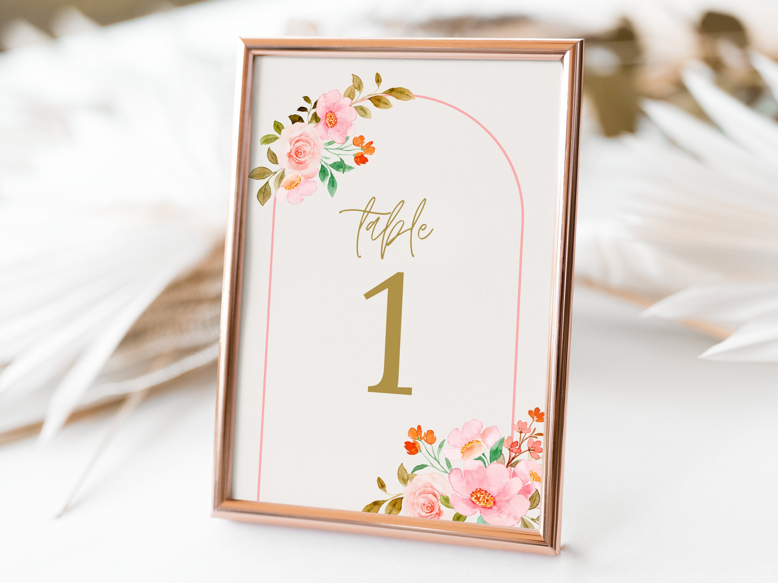 Love in Bloom Bridal Shower Table Numbers Template Editable Etsy