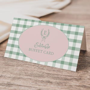 Plantilla de tarjeta de buffet de primer cumpleaños de caballo preppy, etiquetas de comida editables para fiesta de primer cumpleaños de poni para niñas, decoración imprimible con temática de caballos, FB24