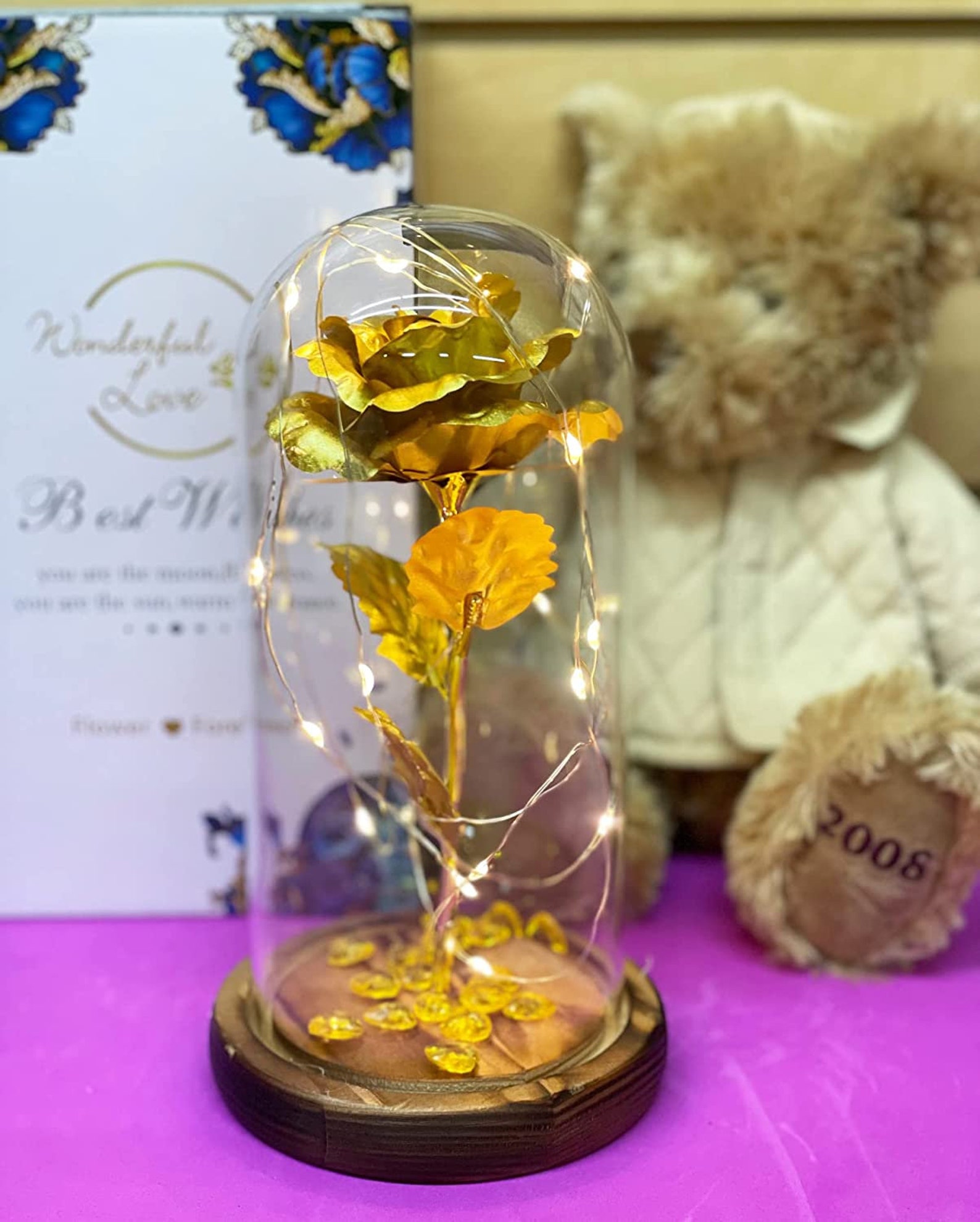 Beauty and the Beast Rose Enchanted Flower With LED Light in Etsy