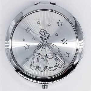 12PCS Quinceanera Compact Round Hand Mirror Sweet 15 design with Organza Gift Bag Girl