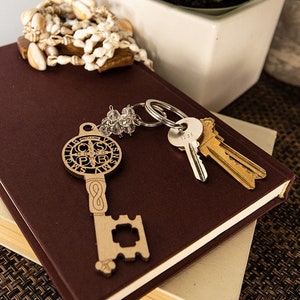 12 PCS St. Benedict Baptism Key Favor, First Communion Party Favor for Boys Girls Recuerdos de Bautizo with Organza Bags