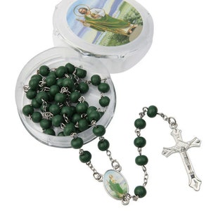 San Judas Favors Rosaries Cross Scented Recuerdos de Bautizo Rosario Saint Jude Car Auto Rosary, Baptism, Religious Gift - 12 PCS