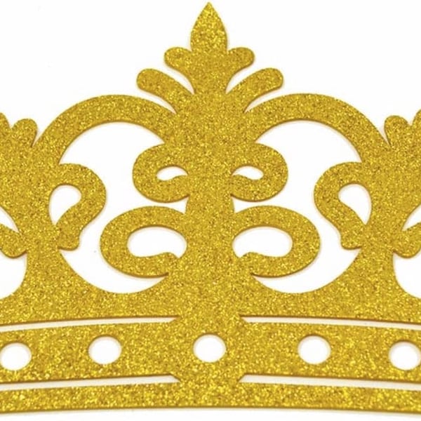 Crown Glitter EVA Foam Banner Backdrop Decoration Photo Booth Picture Prop Recuerdos Party Favor Wedding Birthday (XL) (Gold/Silver Glitter)