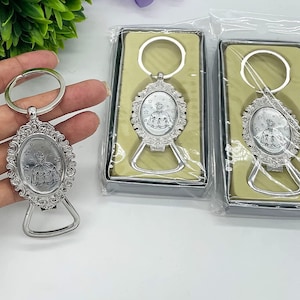 Quinceañera Keychain Bottle Opener Favor - Sweet 15 Mis Quince 15 Birthday Sweet Sixteen  Metal Key Ring Gift for Guests - 12 PCS