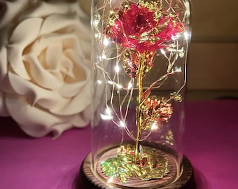 Beauty and The Beast Rose Valentines Day Flowers The Bionic Flower Gold Foil Rose Birthday Gift Glass Cover Mother's Day Chinese Valentine's Day Decorations Beauty and The Beast Rose Valentines Day Flowers The Bionic Flower Gold Foil Rose Birthday Gift Glass Cover Mother's Day Chinese Valentine's Day Decorations