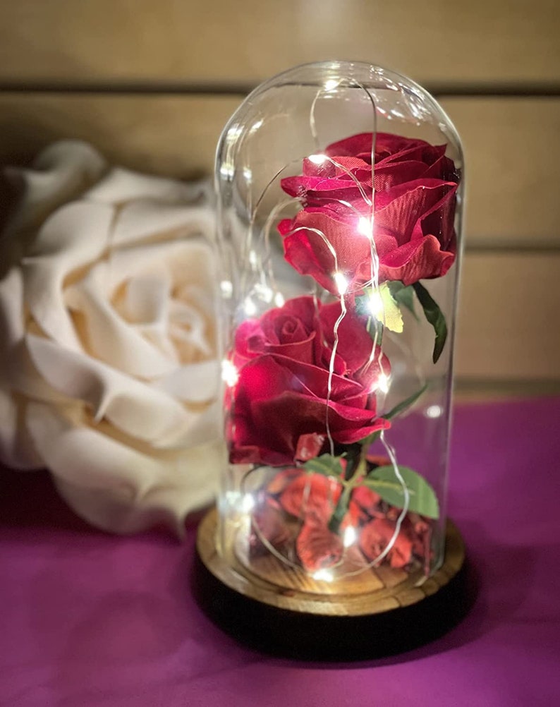 Beauty and the Beast Rose Enchanted Flower With LED Light in Etsy