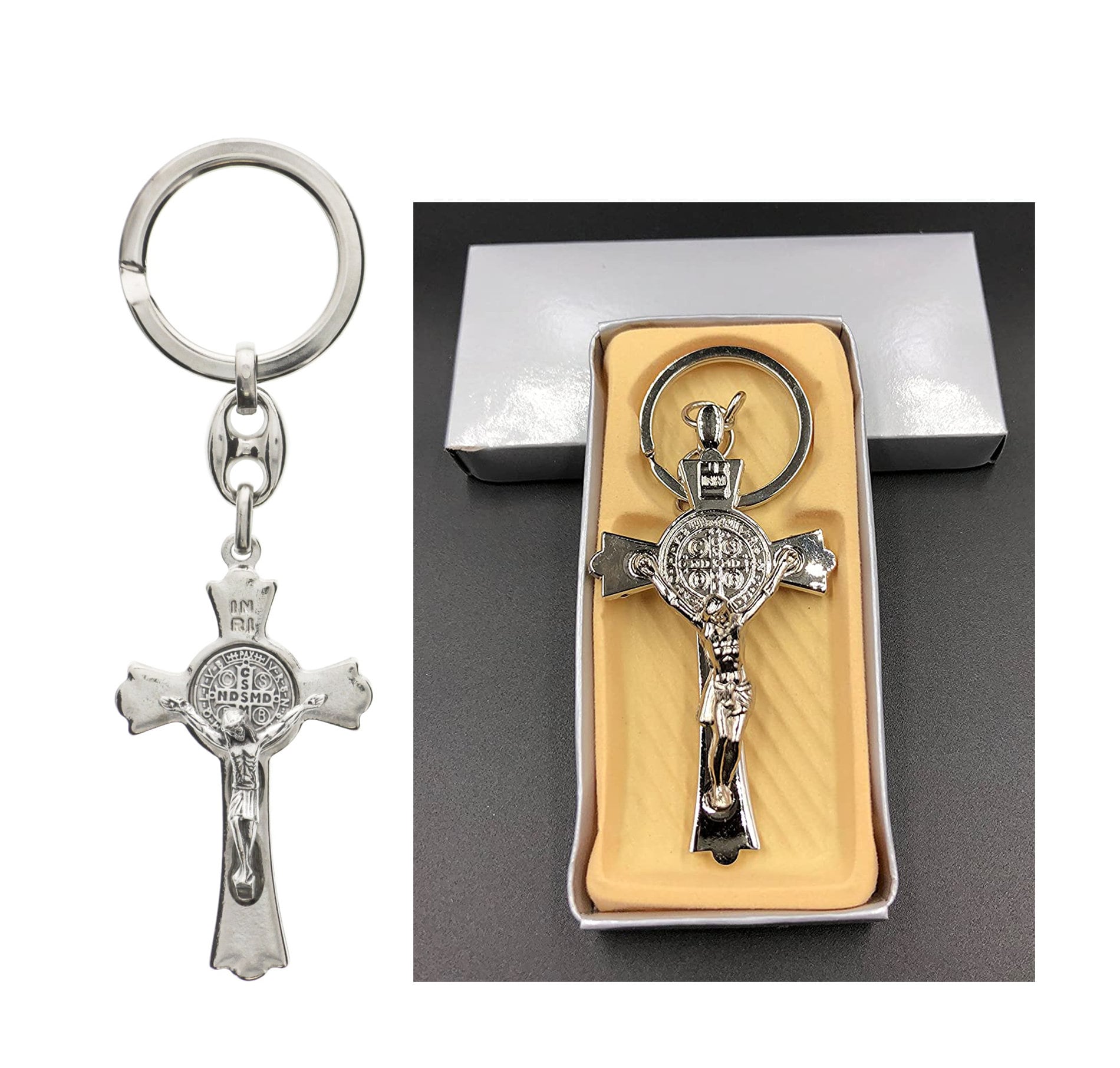 12 PCS Saint Benedict Evil Protection Medal Metal Cross Etsy