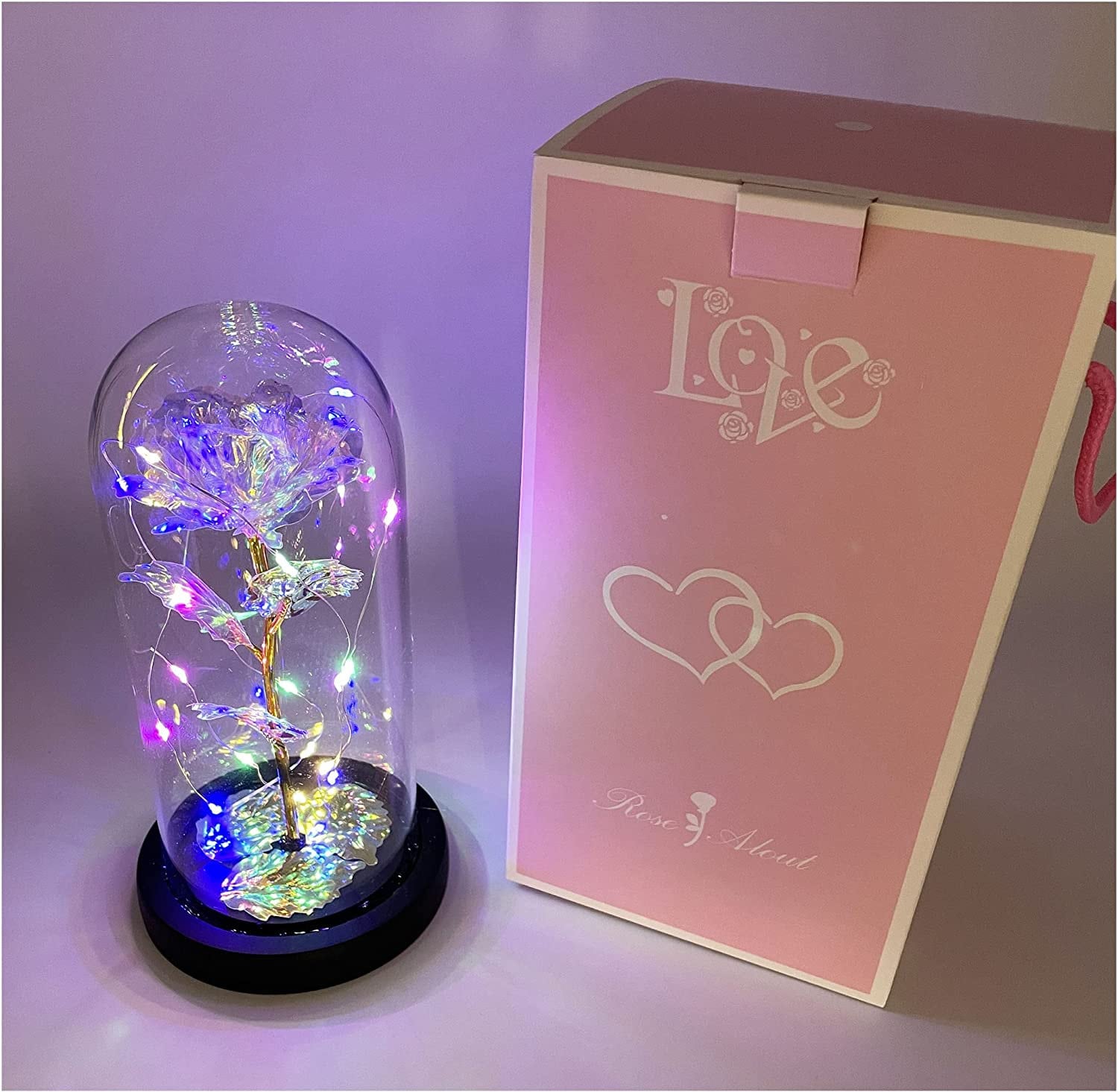 Galaxy Rose For Her, Light Up Rose Flowers, Artificial Flower Rose Gift