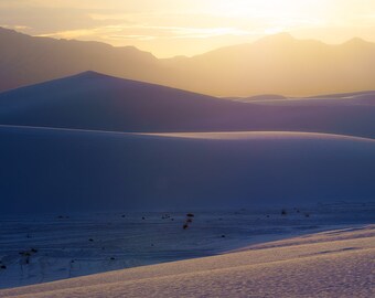 White Sands National Park Print, New Mexico Desert Photography, Sand Dunes Sunset Wall Art, Printable Digital Download, Southwest Decor