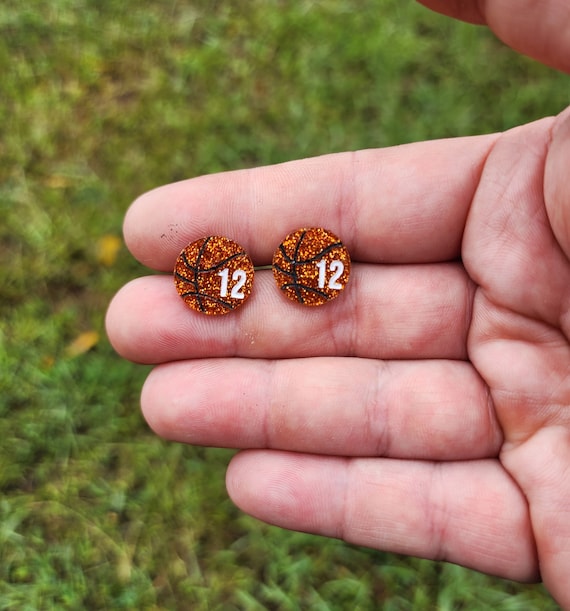 Glitter Basketball Earrings Glitter Basketball Earrings