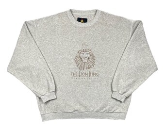 Vintage 90s The Lion King The Broadway Musical Embroidered Fleece Sweatshirt (Large)