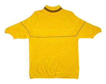 Vintage 70s/80s Sears Roebuck 100% Acrylic Striped Turtleneck Short Sleeve Sweater (Medium/Large)