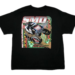 Vintage 90s/Y2K SMD Motorsports Monster Truck/Rally Truck Racing Double Sided Graphic T-Shirt Size Large/XL