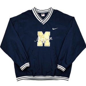 Vintage 90s Nike Side Swoosh Embroidered “Mullen” Windbreaker Pullover Jacket Size XL