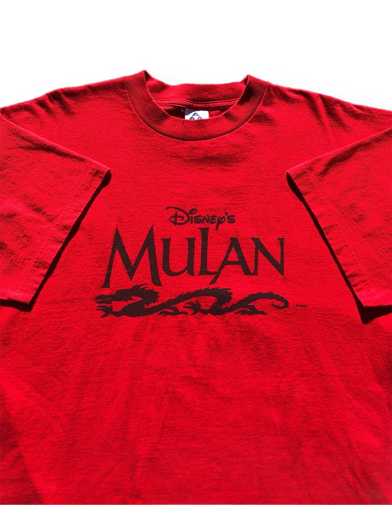 Vintage 1998 Walt Disneys Mulan Movie Promo Graphic T-Shirt Size XL image 2