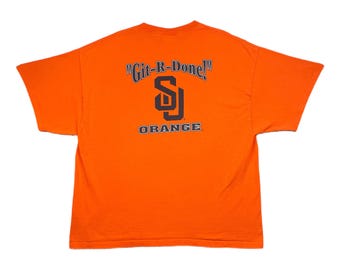 Vintage 90s/Y2K Syracuse University Orange “Git-R-Done” Sports T-Shirt (XL/XXL)
