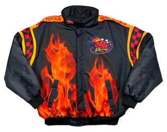 Mac Tools Racing Windbreaker Bomber Black Jacket Sz XL 1990s - Etsy