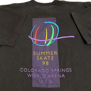Vintage 1998 Olympic Summer Ice Skate Colorado Springs World Arena Double Sided Graphic T-Shirt Size Large image 2