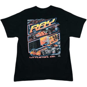 Vintage Y2K Motorsports Kyle Ray Racing Graphic T-Shirt (Large)