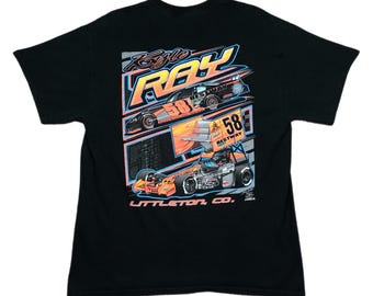 Vintage Y2K Motorsports Kyle Ray Racing Graphic T-Shirt (Large)