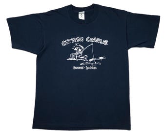Vintage 90s Catfish Charlie Hammond Louisiana Restaurant Style Graphic T-Shirt Size Large