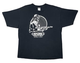 Vintage 90s/Y2K “Capone’s” Dinner & Show Orlando Florida Restaurant Graphic T-Shirt Size XL