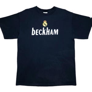 Vintage Y2K/00s Adidas Real Madrid Football Club David Beckham #23 Double Sided Graphic T-Shirt Size Medium/Large