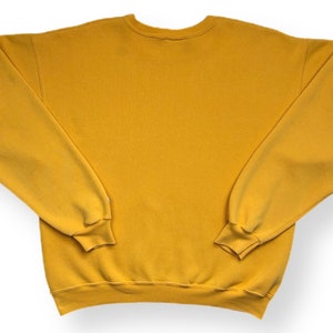 Vintage 90s Champion Spell Out Yellow Essential Crewneck Sweatshirt Pullover Size Large image 3